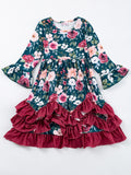 Clover Cottage - Jade Rose Girls Maxi Dress - Flat Lay -https://tammysoutfitters.com