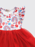 4th of July Clover Cottage dress with red tutu - close up