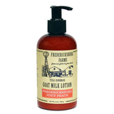Goat Milk lotion 8 oz bottle wirth pump from Fredericksburg Farms Fredericksburg Juicy Peach