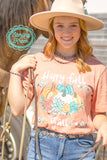 Happy Fall Y'all tshirt for women by sterling kreek model in a small