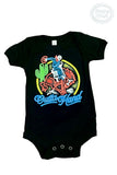 Onsie for toddler with neon rodeo sign outta hand