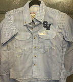 Men's gingham fishing shirt with Smithson Valley logo - kids shirt