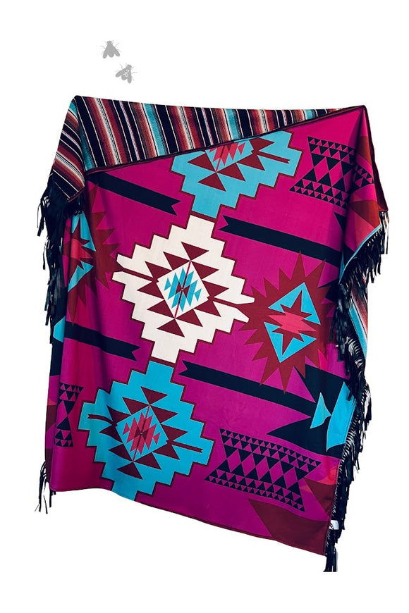 Aztec print side of Southern Comfort Blanket