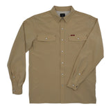 San Jac Outdoors - Youth Long Sleeve Performance Pearl Snap Shirt - Cowboy Khaki