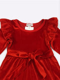RED VELVET GIRLS DRESS