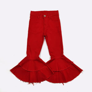 Clover Cottage - Red Denim Flares - https://tammysoutfitters.com/
