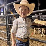 SAN JAC OUTDOORS - YOUTH SHORT SLEEVE PERFORMANCE PEARL SNAP SHIRT