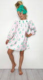 Pink Tree Trellis Smocked Girls Dress