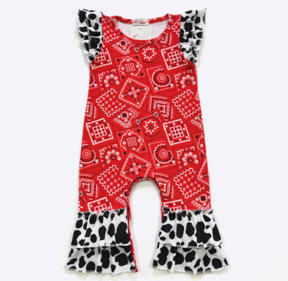 CLOVER COTTAGE - RED BANDANNA BABY ROMPER -https://tammysoutfitters.com/ 