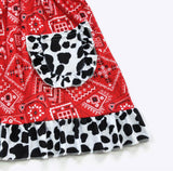 Clover Cottage - Red Bandanna Girls Dress - Black and White cow prints -https://tammysoutfitters.com