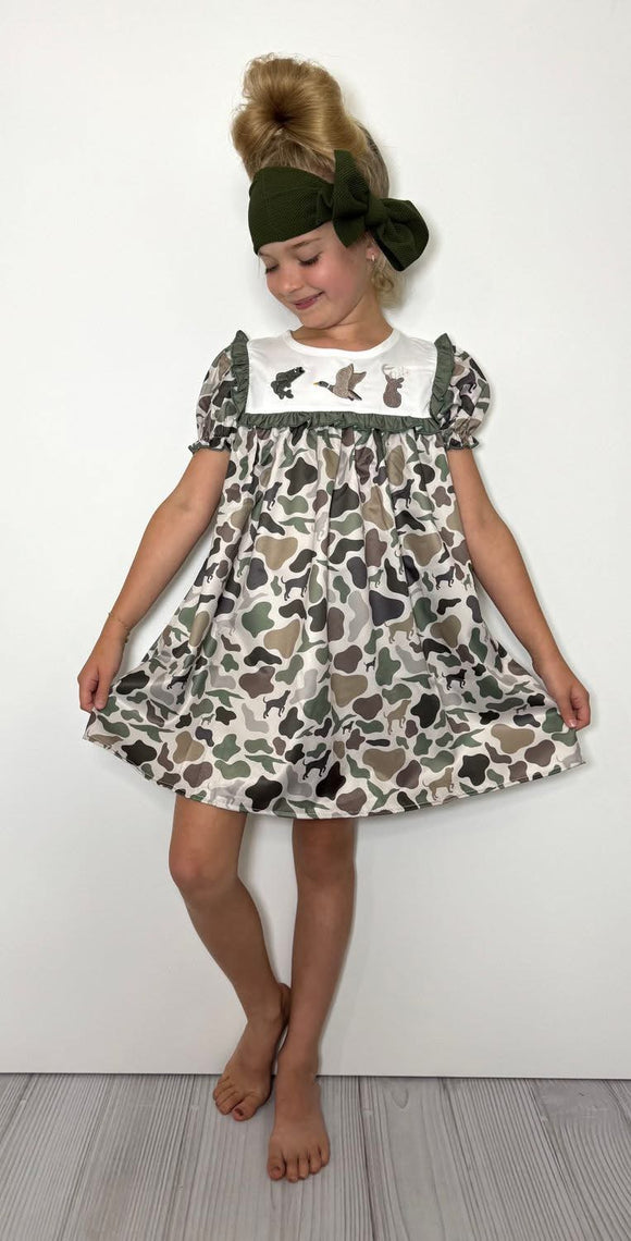 CAMO EMBROIDERY DRESS