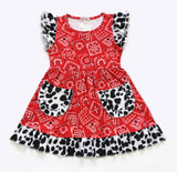 Clover Cottage - Red Bandanna Girls Dress - Full front view -https://tammysoutfitters.com