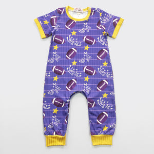 GRIDIRON FOOTBALL ROMPER - PURPLE