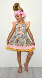 Aqua Butterfly Garden Girls Dress