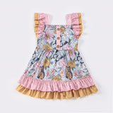 Aqua Butterfly Garden Girls Dress