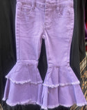 PURPLE DENIM FLARES