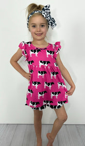 HOT PINK COW GIRLS SET