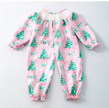 Pink Tree Trellis Smoked Baby Romper