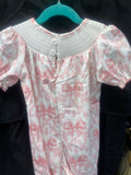 Blush Waverly Smocked Girls Romper