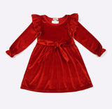 RED VELVET GIRLS DRESS