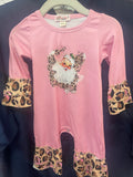 PINK LEO SANTA BABY ROMPER