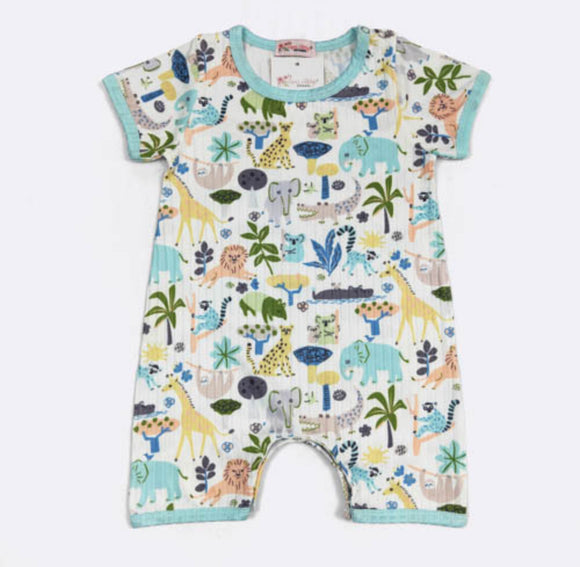 CLOVER COTTAGE - ZOO BABY ROMPER -https://tammysoutfitters.com/ 