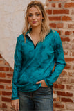 COWGIRL FADE PULLOVER - TURQUOISE