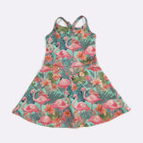 TROPICAL FLAMINGO ATHLETIC GIRLS DRESS