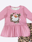 PINK LEO SANTA GIRLS SET