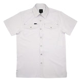 SAN JAC YOUTH SHORT SLEEVE PERFORMANCE PEARL SNAP SHIRT - WHITE 