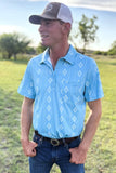 Dusty Blue Polo - Daddy and Me - with pockets