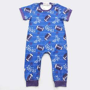 CLOVER COTTAGE - GRIDIRON FOTBALL ROMPER - BLUE https://tammysoutfitters.com/collections/clover-cottage