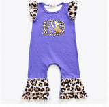 Clover Cottage - Leo Football baby Romper - Purple -https://tammysoutfitters.com