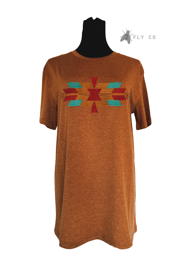 Women's Indian arrow embroidered t-shirt by 2 fly co