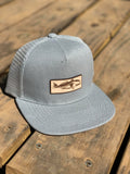 child baseball hat with leather patch Redfish by Diamond Bills