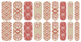 Bandana and western print nail set by Dusti Rhoads. Cream and Peach colors. Full Set