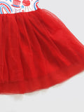 4th of July Clover Cottage dress with red tutu - tutu close up