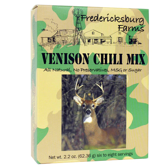 2.2 oz venison chili mix front of box