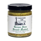 p.5 oz jar of stone ground mustard German Style by Fredericksburg Farms.
