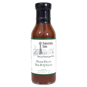 Peach Pecan BBQ Suace from Fredericksburg Farms. 15 oz bottle