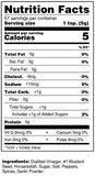 Gluten free mustard. Garlic and Chile flavor by Fredericksburg Farms.. 9.5 oz. Nutrition Label