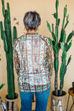 2 Fly Co long sleeved Aztec print top - sheer sleeves back view