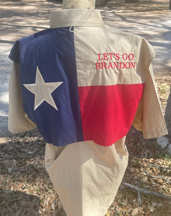 Men's & YOUTH Texas Flag Short Sleeve Shirt - LET'S GO BRANDON