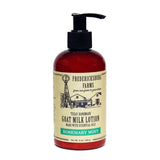 Goat Milk lotion 8 oz bottle wirth pump from Fredericksburg Farms Rosemary Mint