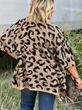 Fuzzy leopard one size fits all kimono by Texas True Threads Back view
