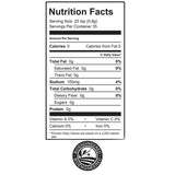 Wild game rub by Fredericksburg Farms in the Texas Hill Country. Nutritional Facts label