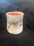 Side view of Raku Candles by Hope House