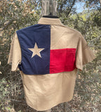 Kids Texas Flag short sleeve fishing shirt back view 2