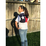 Texas flag shirt white - youth - TIGER HILL 100% POLYESTER SIZES AVALIABLE 12MO - 14/16  IN WHITE AND KHAKI - 100%  https://tammysoutfitters.com/collections/tiger-hill
